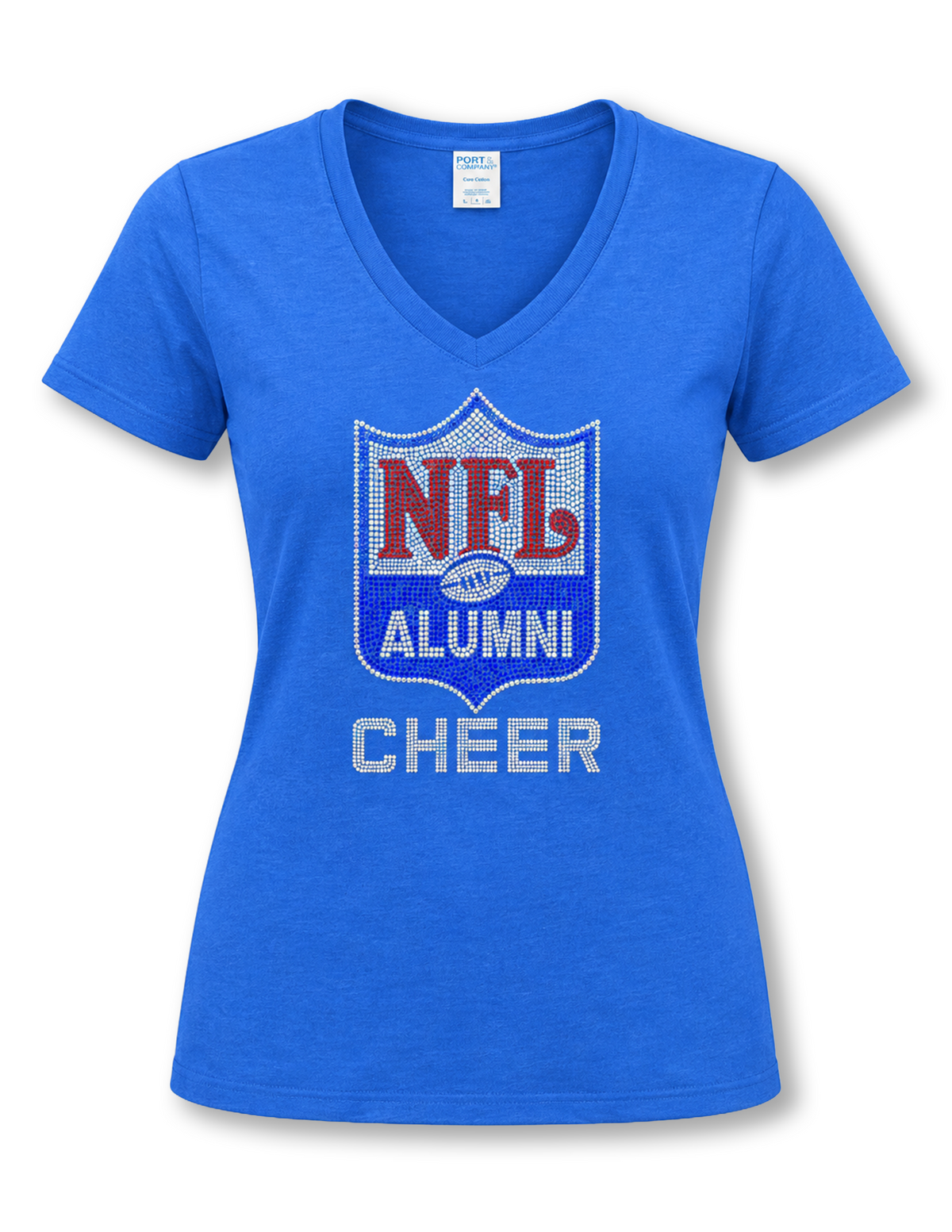 Cheerleader Women's Bedazzled V-Neck Tee