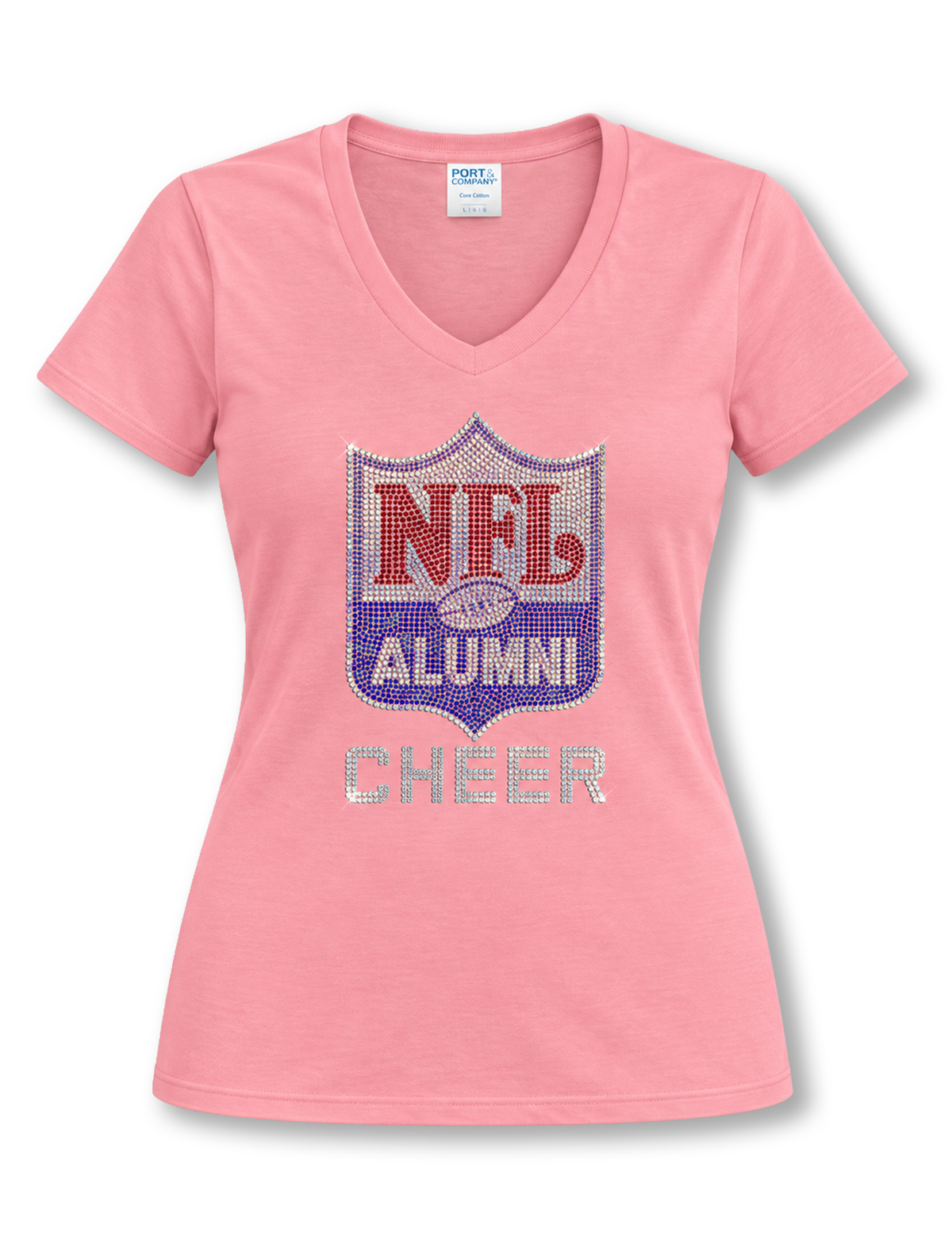 Cheerleader Women's Bedazzled V-Neck Tee