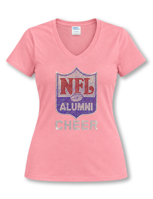 Cheerleader Women's Bedazzled V-Neck Tee