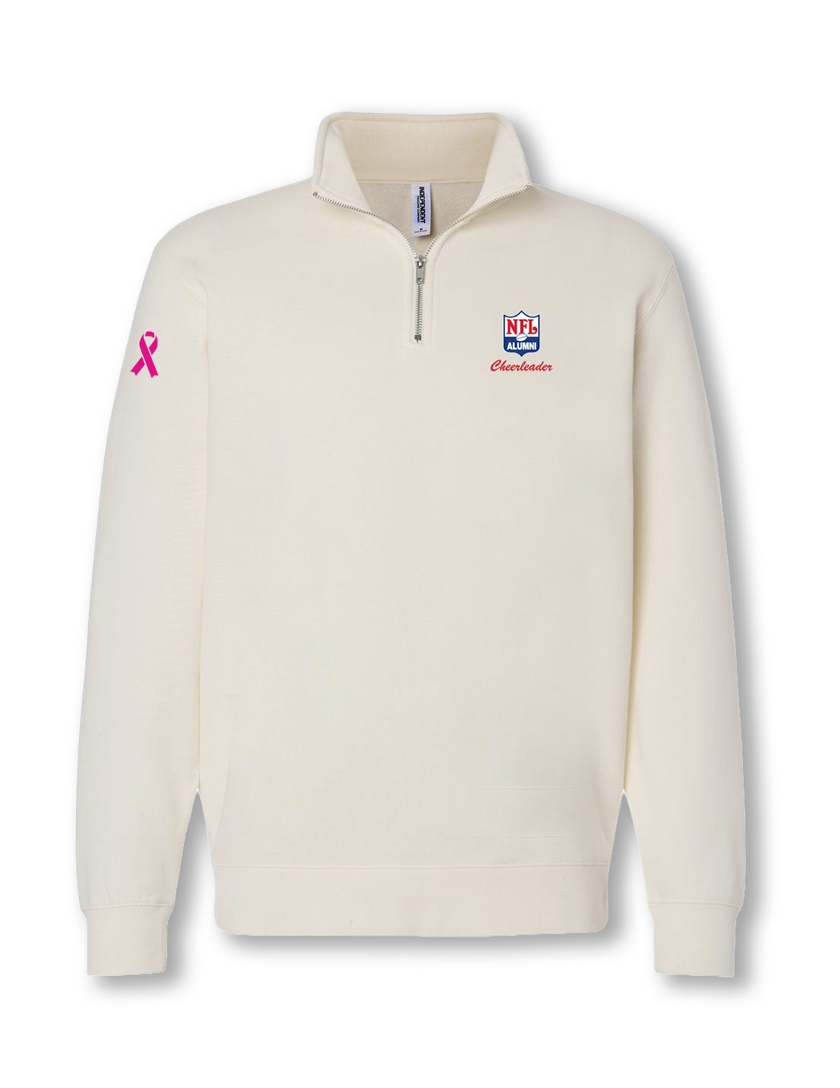 NFLA Cheerleader Breast Cancer Awareness Unisex Midweight Quarter-Zip Pullover