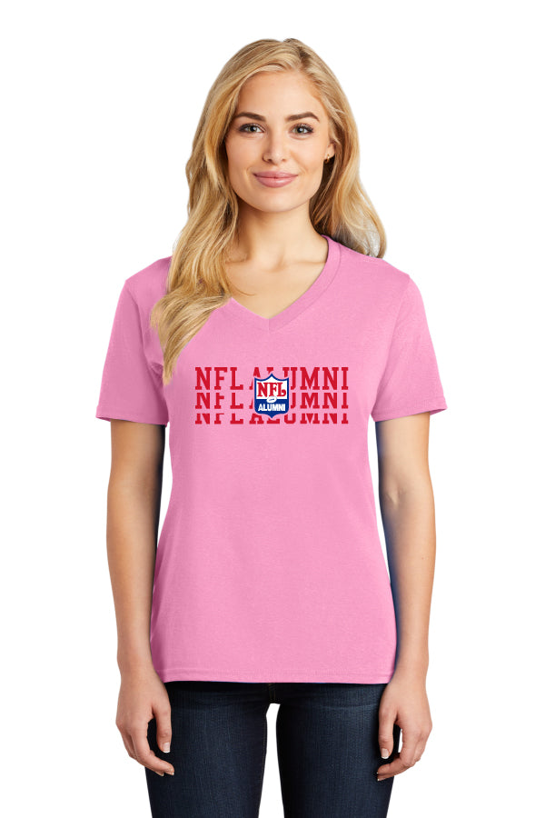 Port & Company® Ladies Core Cotton V-Neck Tee - Repeat - NFL Alumni Store