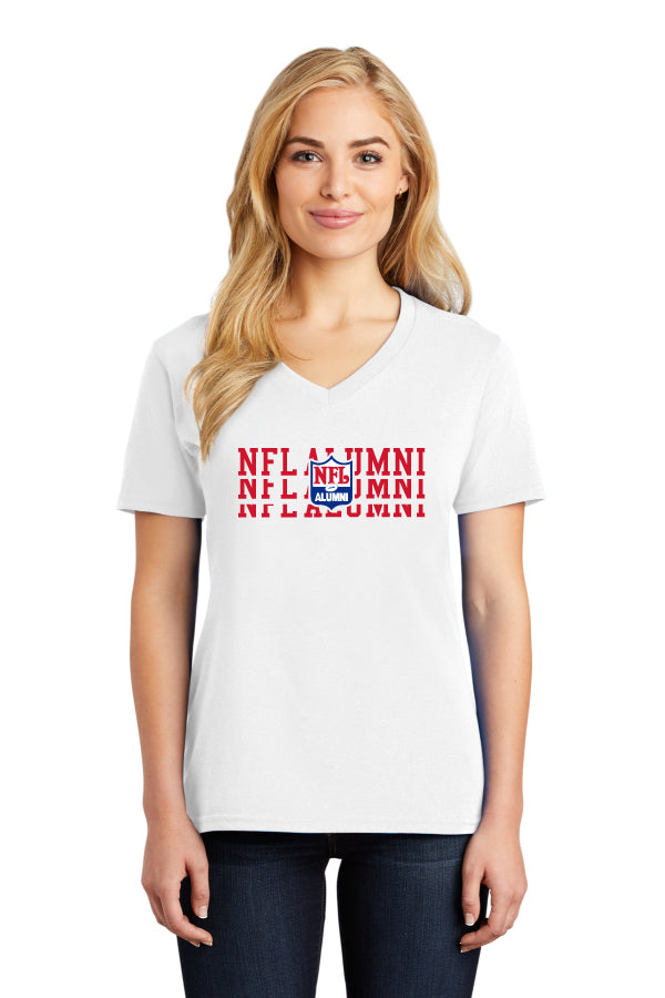 Port & Company® Ladies Core Cotton V-Neck Tee - Repeat - NFL Alumni Store