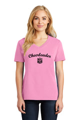 Port & Company® Ladies Core Cotton V-Neck Tee - Cheerleader - NFL Alumni Store