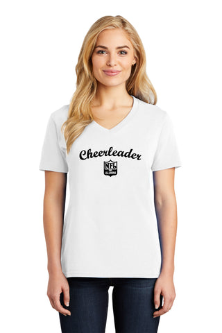 Port & Company® Ladies Core Cotton V-Neck Tee - Cheerleader - NFL Alumni Store