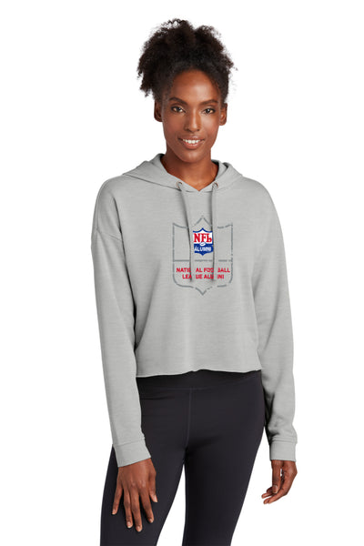 Sport-Tek ® Ladies PosiCharge ® Tri-Blend Wicking Fleece Crop Hooded Pullover - Shield - NFL Alumni Store