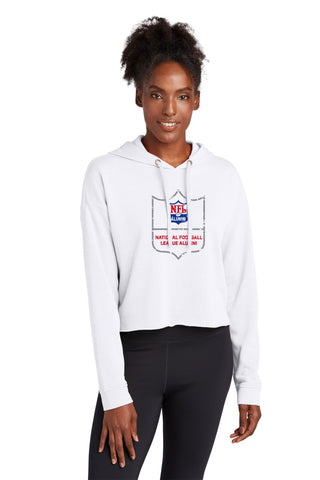 Sport-Tek ® Ladies PosiCharge ® Tri-Blend Wicking Fleece Crop Hooded Pullover - Shield - NFL Alumni Store