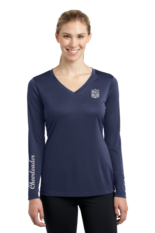 Ladies Long Sleeve V-Neck Tee - Cheerleader Edition - NFL Alumni Store