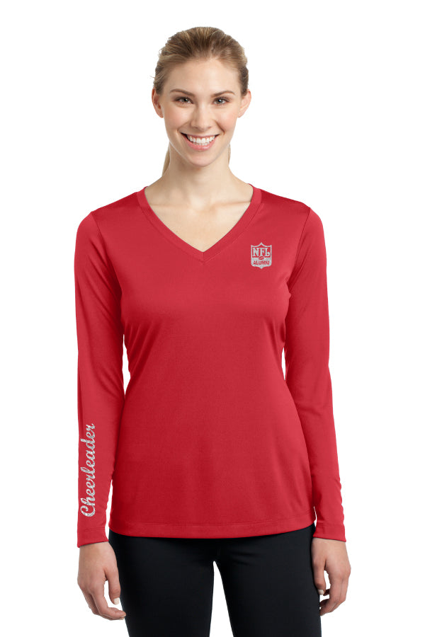 Ladies Long Sleeve V-Neck Tee - Cheerleader Edition - NFL Alumni Store