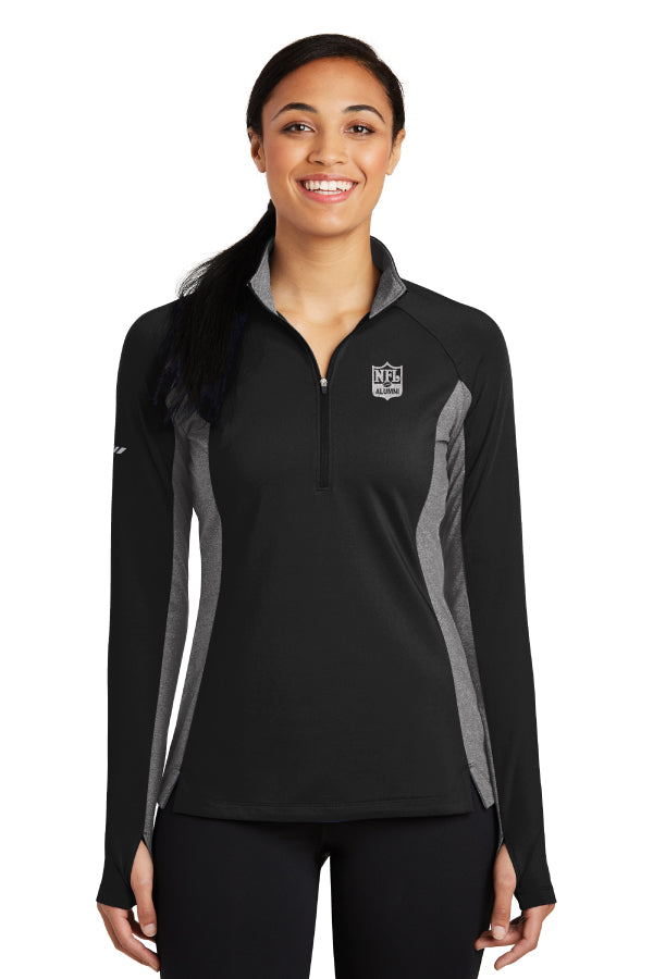 Ladies Sport Contrast 1/2 Zip Pullover - Cheerleader Edition - NFL Alumni Store