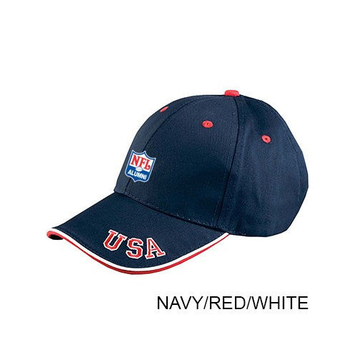 6-Panel Mid-Profile Cap with USA Embroidery - Clearance - NFL Alumni Store